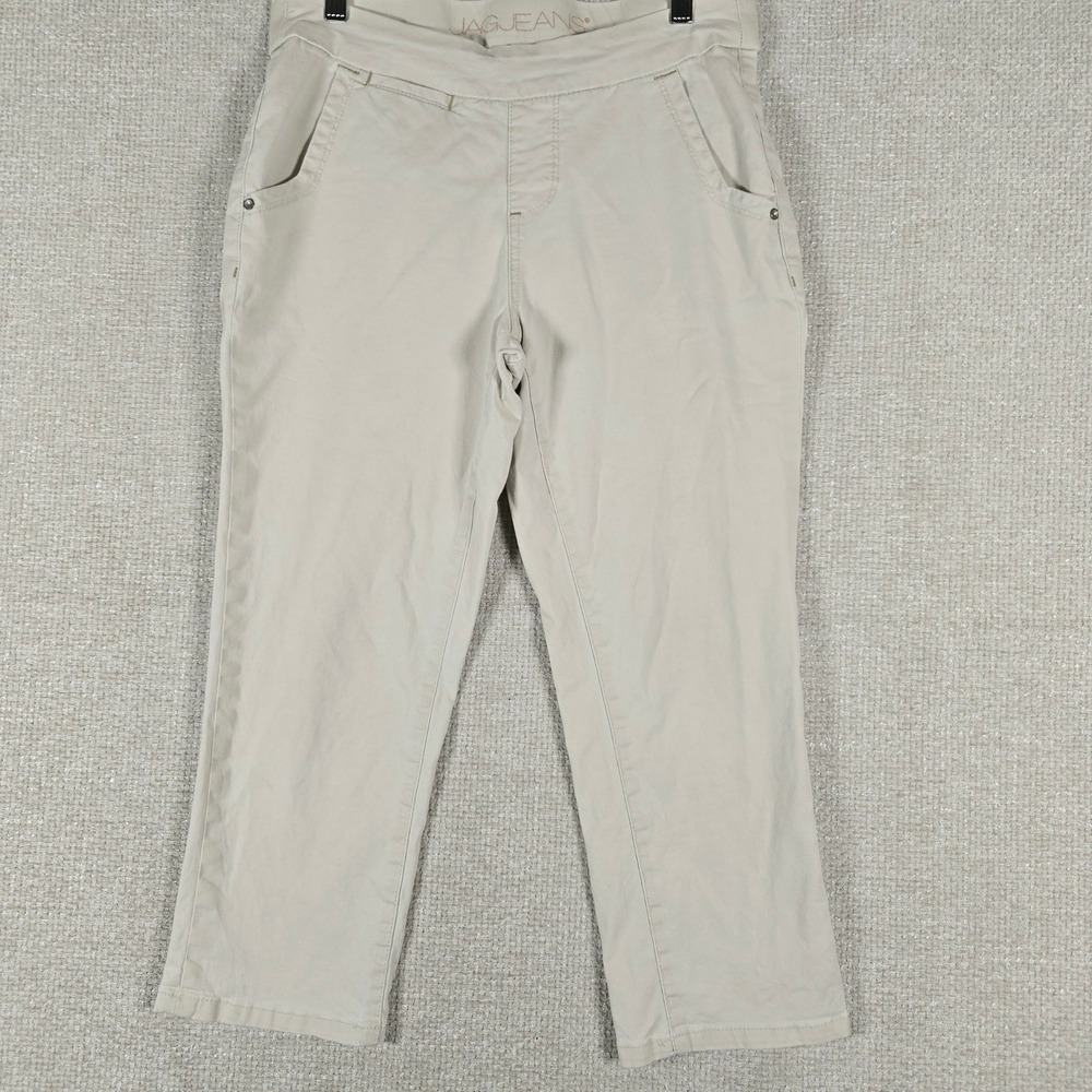 Jag Jeans Womens 6/28 Classic Fit Pull On Cropped Khaki Pants Beige 4104